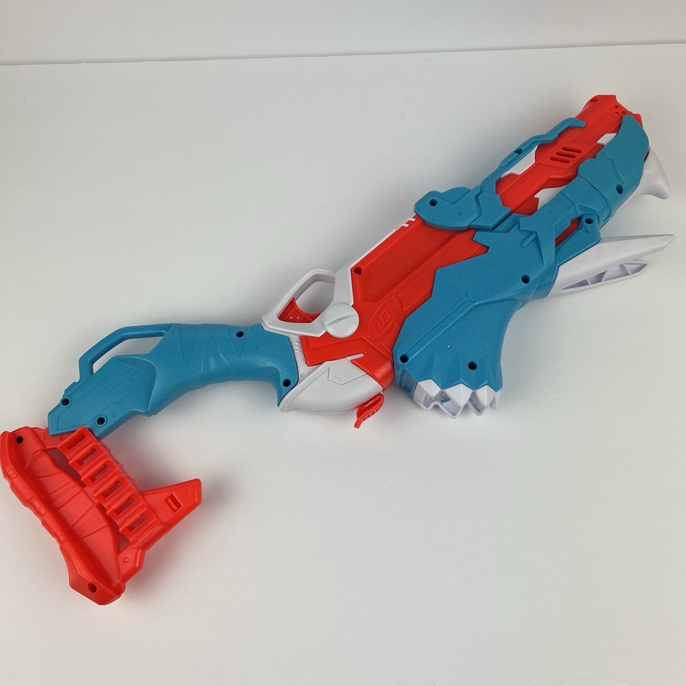 Nerf‎ DinoSquad Tricera-Blast Dart Blaster Dinosaur Toy Gun Blue Red 2020 Hasbro - Picture 2 of 9